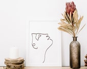 Look Up, Single Line Art, Woman Line Drawing, One Line Art