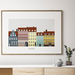 Kopenhagen Poster, Dänemark Poster, Reise Illustration, Kopenhagen Design, Stadtposter, Nordisches Poster, Architektur Poster, Dänemark
