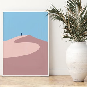 Desert Print, Bohemian Poster, Desert Landscape, Boho Desert Print, Desert Illustration, Sahara Poster, Boho Desert, Abstract Poster