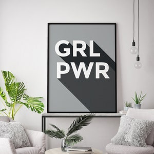 Póster girl power, póster motivacional, regalo girl boss, tipografía moderna, póster tipográfico, arte tipográfica, póster nórdico