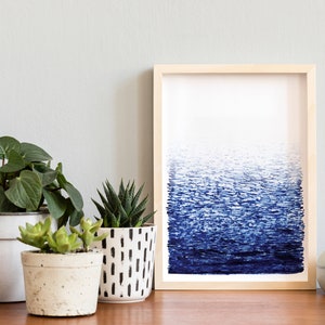 La Mer, Nordisches Meer, Ocean Print, Handgemalt, Skandinavisches Design, Ocean Waves, Meeresblau, Abstrakte Kunst