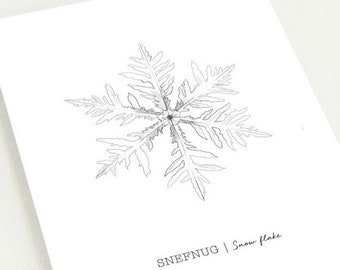 Snowflakes Christmas Greeting cards (packs of 10). Holidays. Scandinavian Nordic style. Xmas. With envelopes. Christmas party Invitations