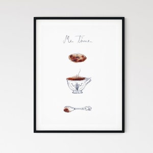 Me Time Poster, Coffee Kitchen Print, Coffee Cup Wall Art, Coffee Illustration, Kitchen Art Print, Cookie Art, Hygge Art, Minimalist Poster image 3