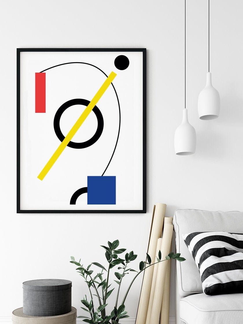 Berlin Bauhaus, Colorful Poster, Graphic Poster, Artistic Poster, Nordic Art, Retro Art, Mondrian Art, Geometric Poster, Shapes Poster