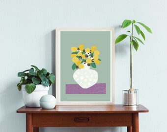 Tundra Art, Flower Art, Summer Wall Art, Living Room Wall Art, Nordic Wall Art, Bright Wall Art, Scandi Decor, Scandi Print