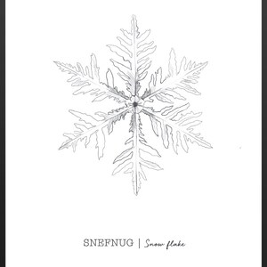 Snowflake Poster, Christmas Poster, Snowflake Art, Holiday Poster, Winter Poster, Snowflake Wall Decor, Minimalist Drawing, Nordic Poster image 9