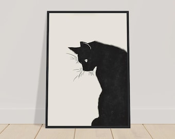 Sentinel Cat, Scandi Poster, Beige Wall Art, Pet Poster, Cat Wall Art, Personal Decor, Minimalist Art, Modern Art