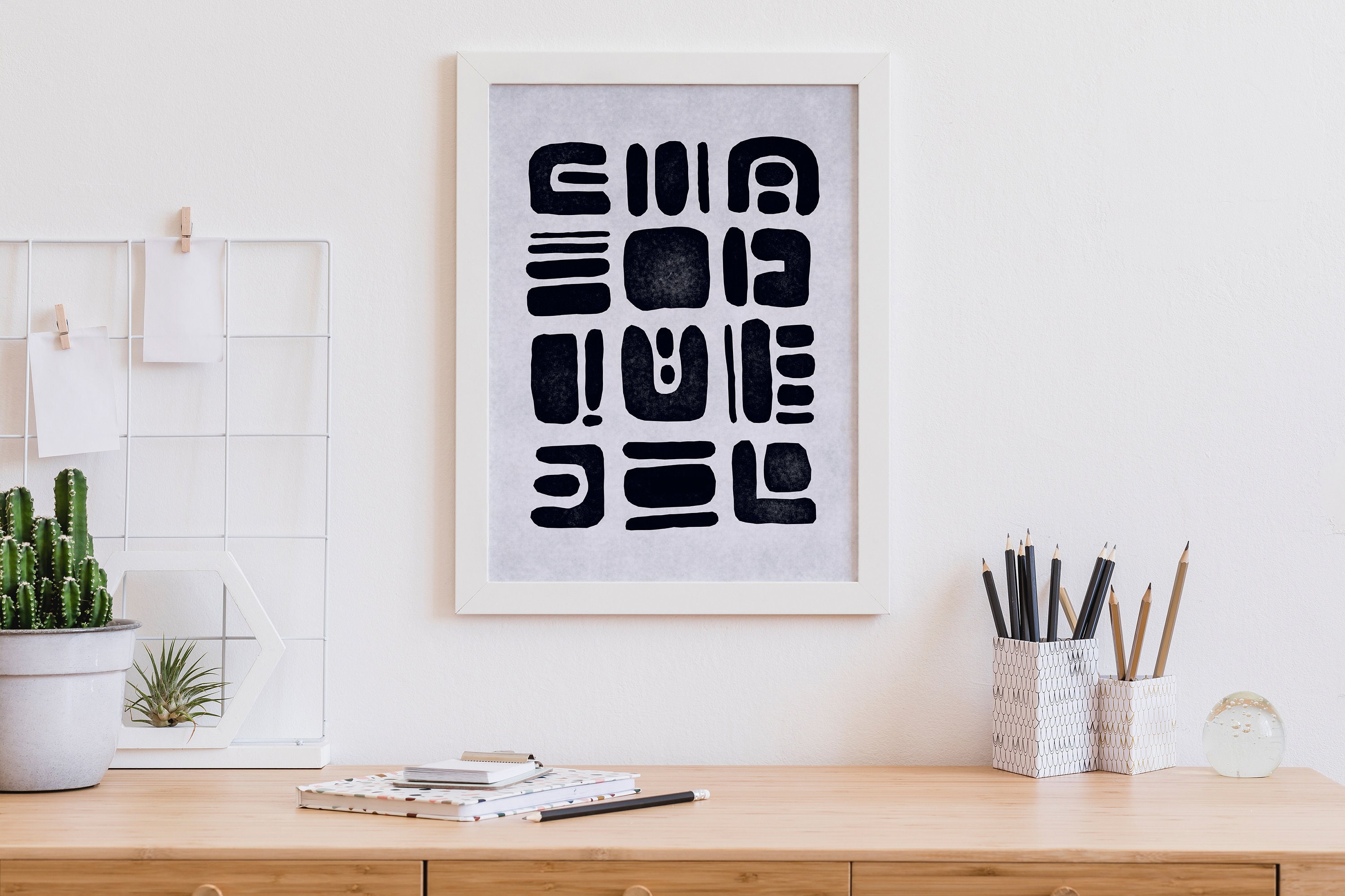 Abstract Poster, Aesthetic Poster, Cut Outs Print, Modern Minimal Art ...