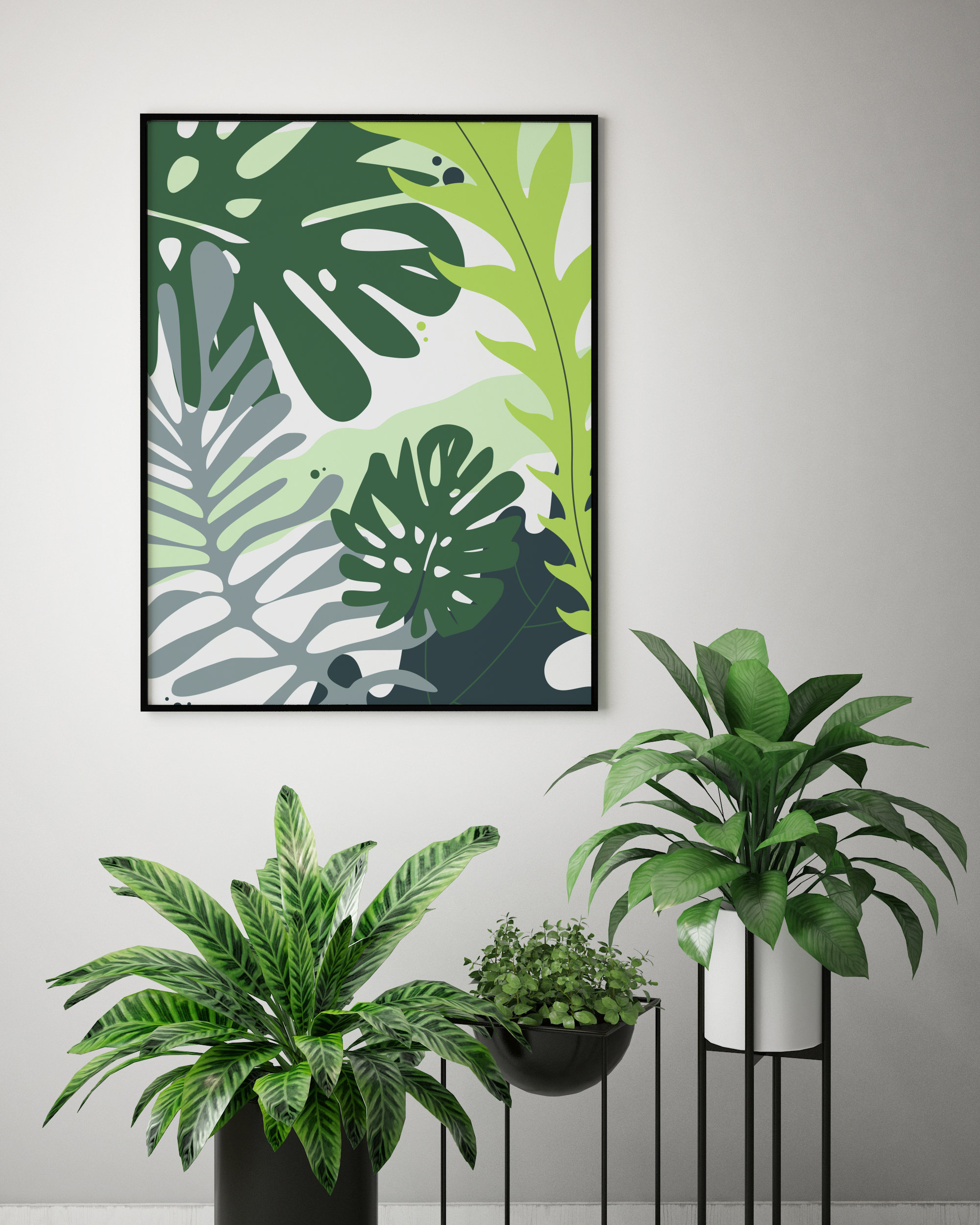 Tropical Leaves Poster Palm Leaf Wall Art Plant Home Decor | Etsy