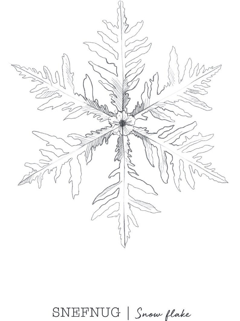 Snowflake Poster, Christmas Poster, Snowflake Art, Holiday Poster, Winter Poster, Snowflake Wall Decor, Minimalist Drawing, Nordic Poster image 10