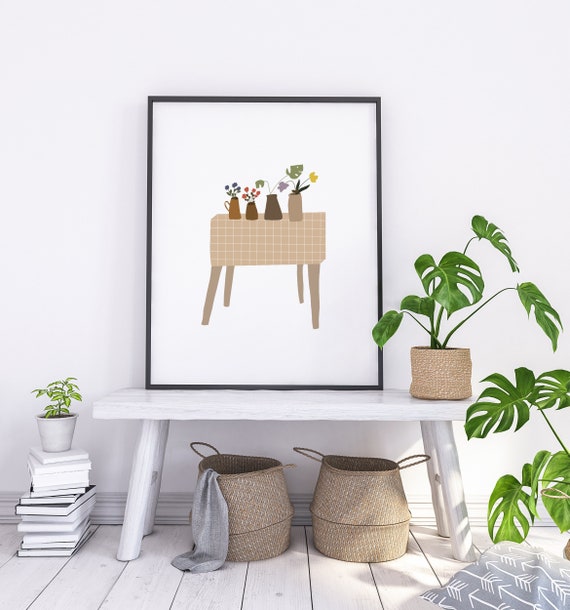 Little Home Garden Poster | Fall Poster | Illustration Print | Scandinavian Print | Digital Illustration Print | Digital Art | Balcony Decor