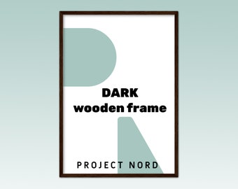 Dark Wood Poster Frame, Wooden Picture Frame, Hanging Poster, Wall mounted Frame, Dark Frame, Modern Frames, Wood Frame for Print & Art