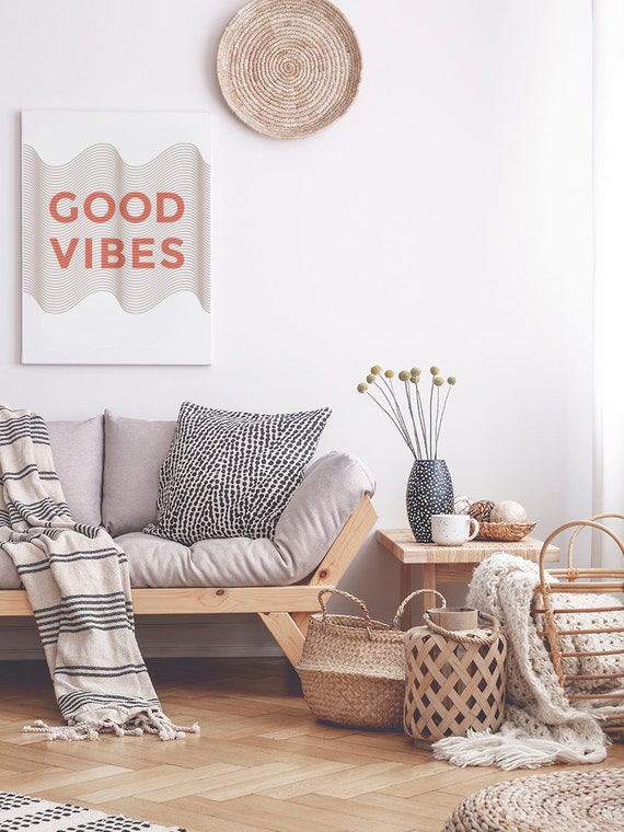 Good Vibes Print, Motto Poster, Positive Vibes Print, Housewarming Poster, Minimal Print, Motivation Poster, Text Poster, Nordic Poster