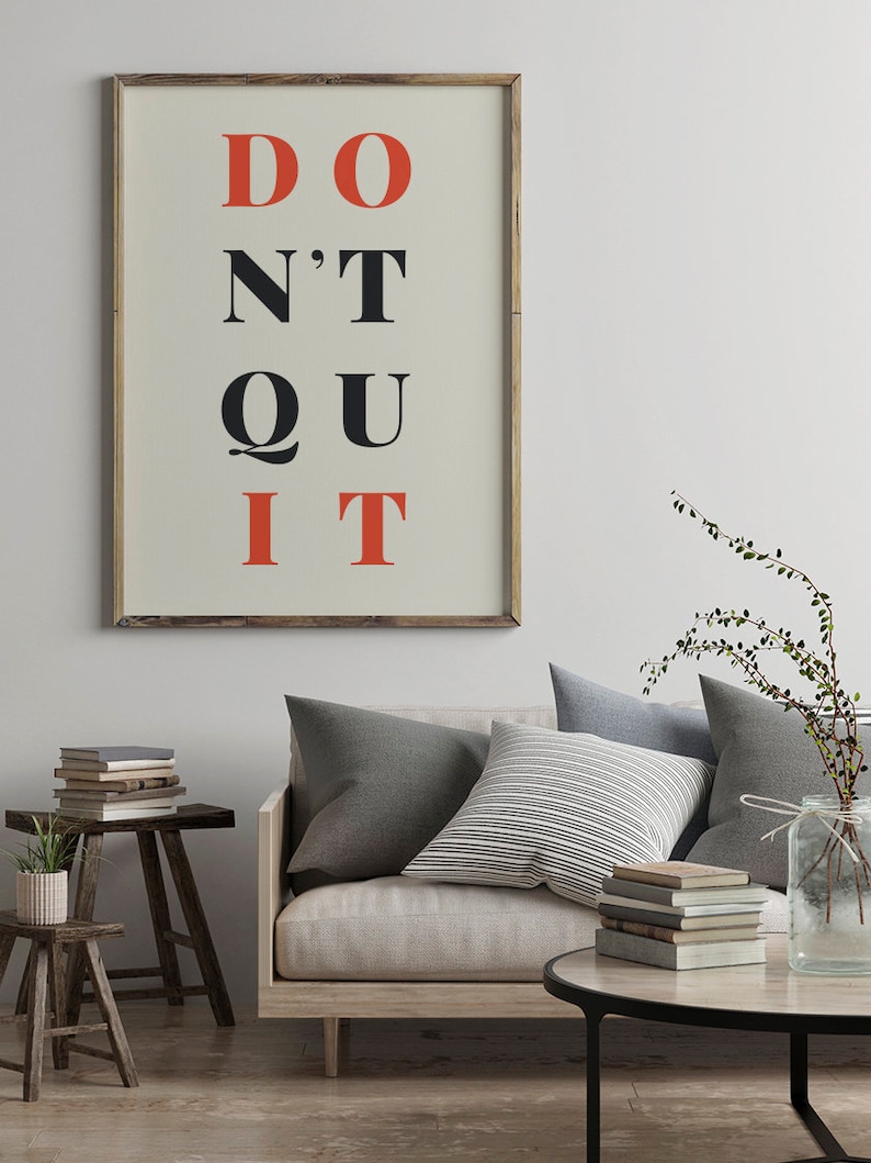Don't Quit Do It Poster, Motivational Poster, Typography Art ...