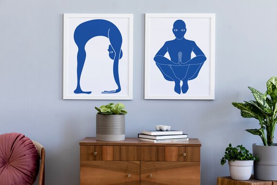 Yoga Wall Decor, Minimalist Poster, Yoga Studio Decor, Zen Poster, Yoga Pose Print, Wall Art Set of 2, Yoga Practice. Set of 2 Prints,