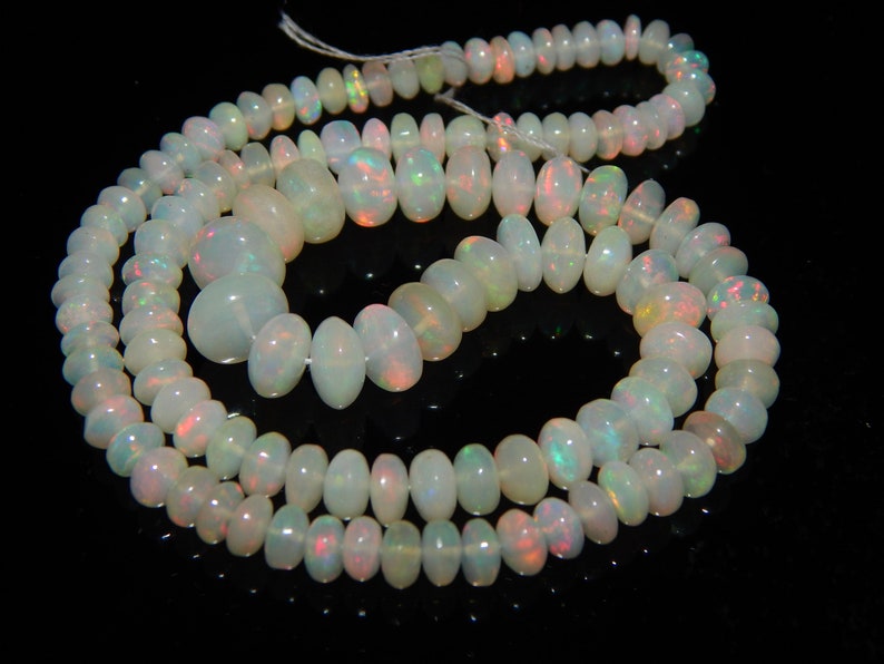 16Inch Length 100/% Ethiopian Opal Cabochon Roundel Beads Necklace 4-8MM Fire Welo Opal Rondelle Necklaces Flashing Opal Beads A214