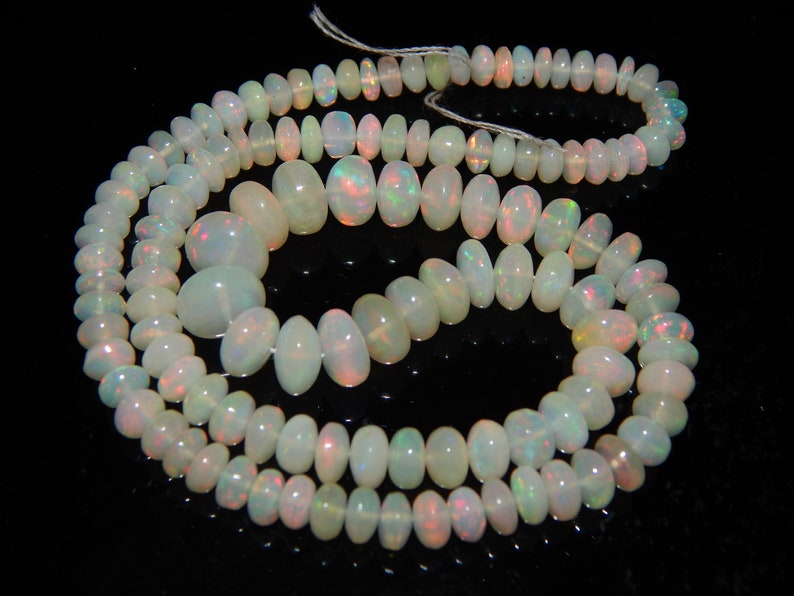 16Inch Length 100/% Ethiopian Opal Cabochon Roundel Beads Necklace 4-8MM Fire Welo Opal Rondelle Necklaces Flashing Opal Beads A214