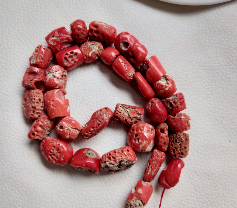 SALE 100 Natural Italian Coral Beads Natural Coral Tube Etsy
