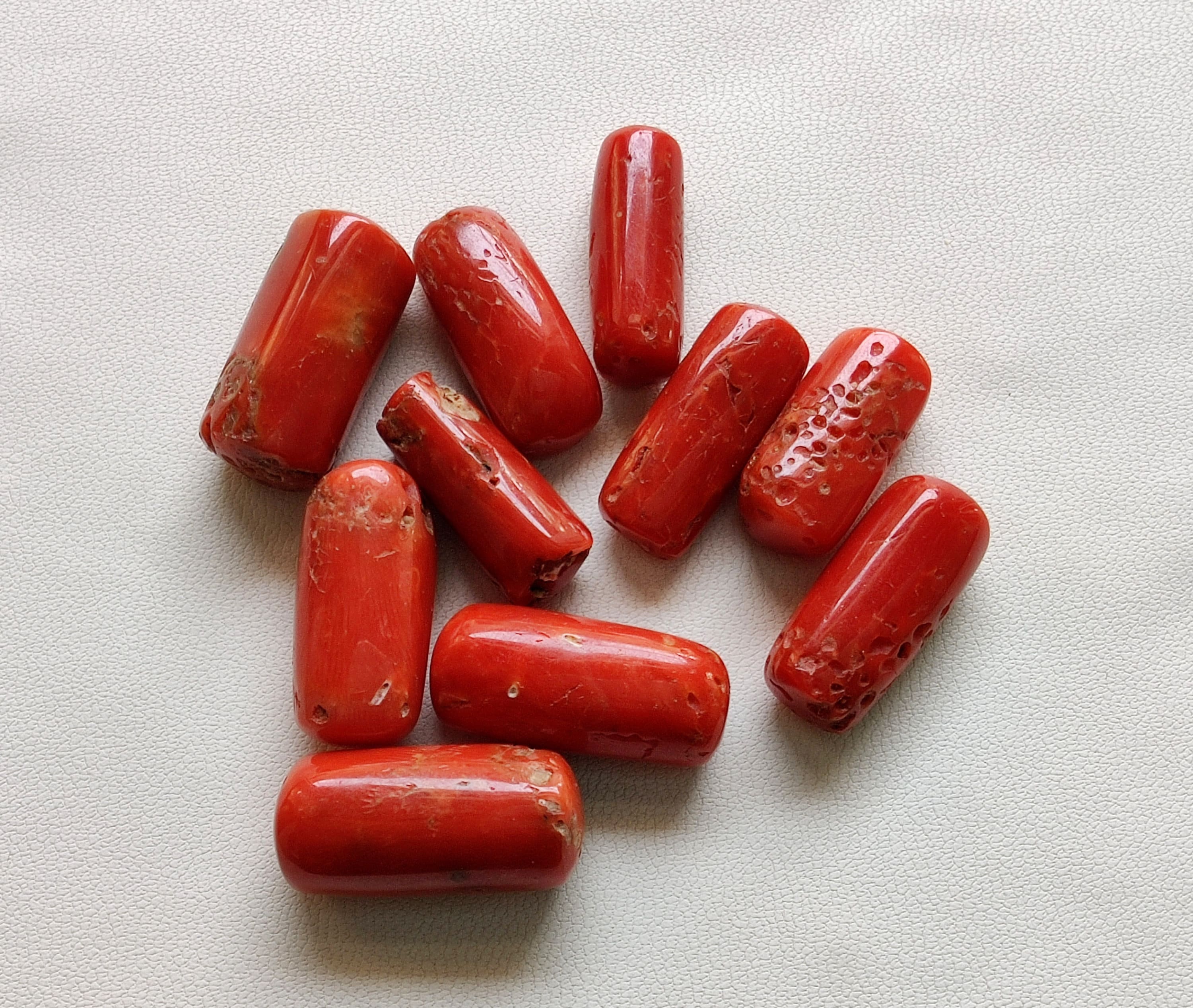Red Coral Gemstone Lot 100 Natural Italian Coral Gemstone Etsy