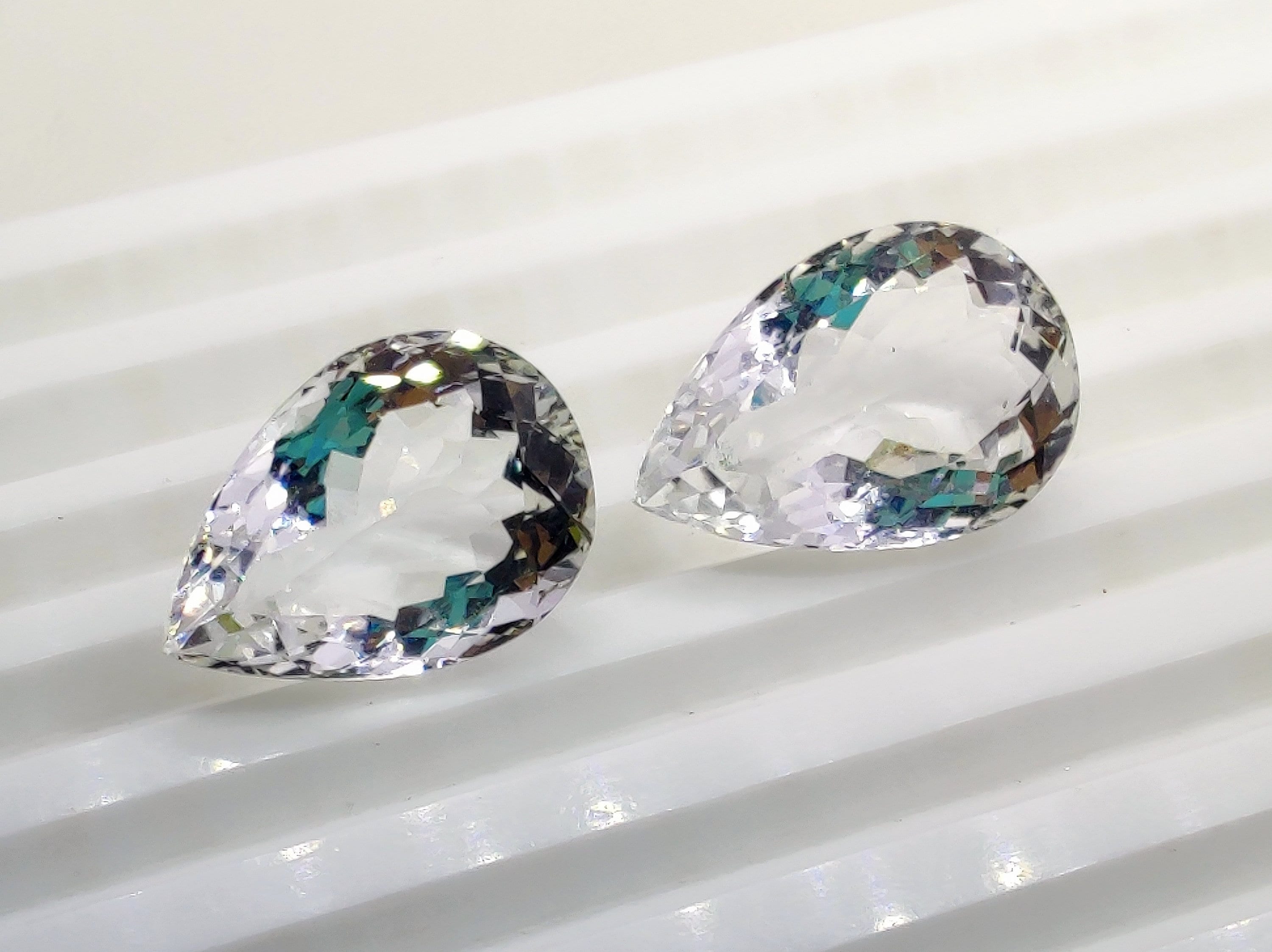 Faceted Stones Pair Natural Faceted Gemstones AA Quality Etsy