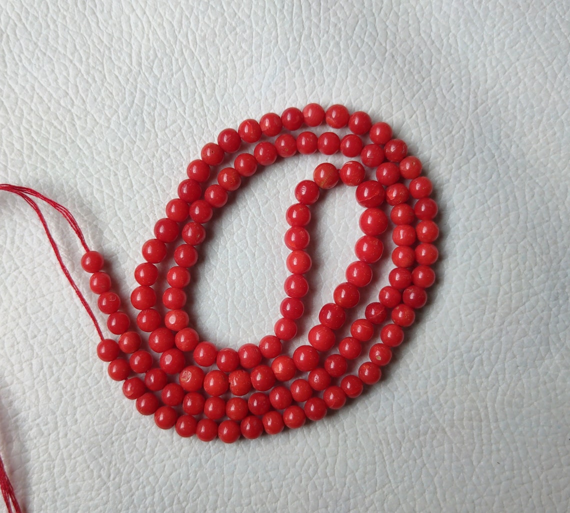 100 Natural Italian Coral Beads Natural Coral Rondelle Balls Etsy