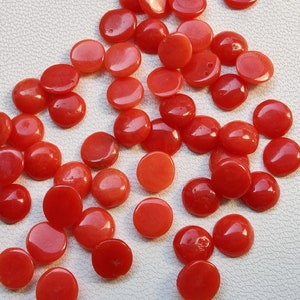 PEAR And ROUND Shape AAA- Quality 13.25 Carats Italian Red Coral Cabochon Gemstone Coral For Jewelry.