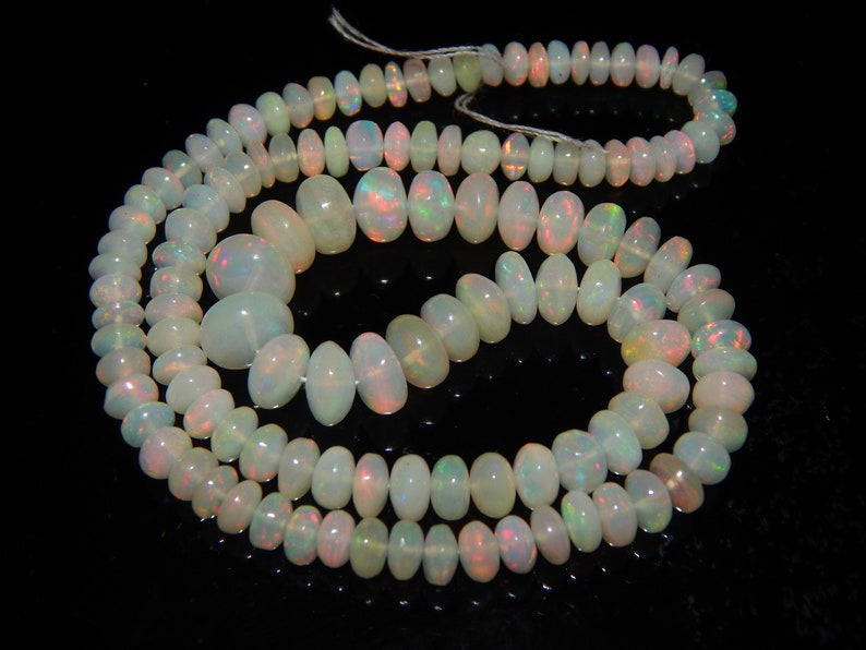 16Inch Length 100/% Ethiopian Opal Cabochon Roundel Beads Necklace 4-8MM Fire Welo Opal Rondelle Necklaces Flashing Opal Beads A214