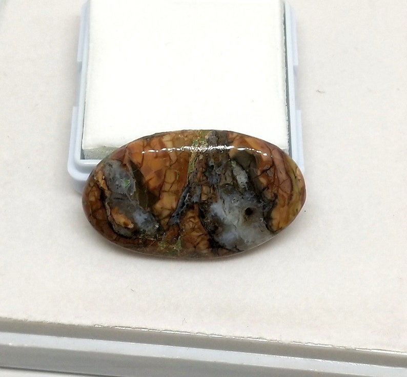 38Cts 39x23MM S792 Butterfly Jasper Gemstone Cabochon-Jasper Cabochons-Natural Selected Butterfly Jasper AA Quality Smooth Oval Cabochon