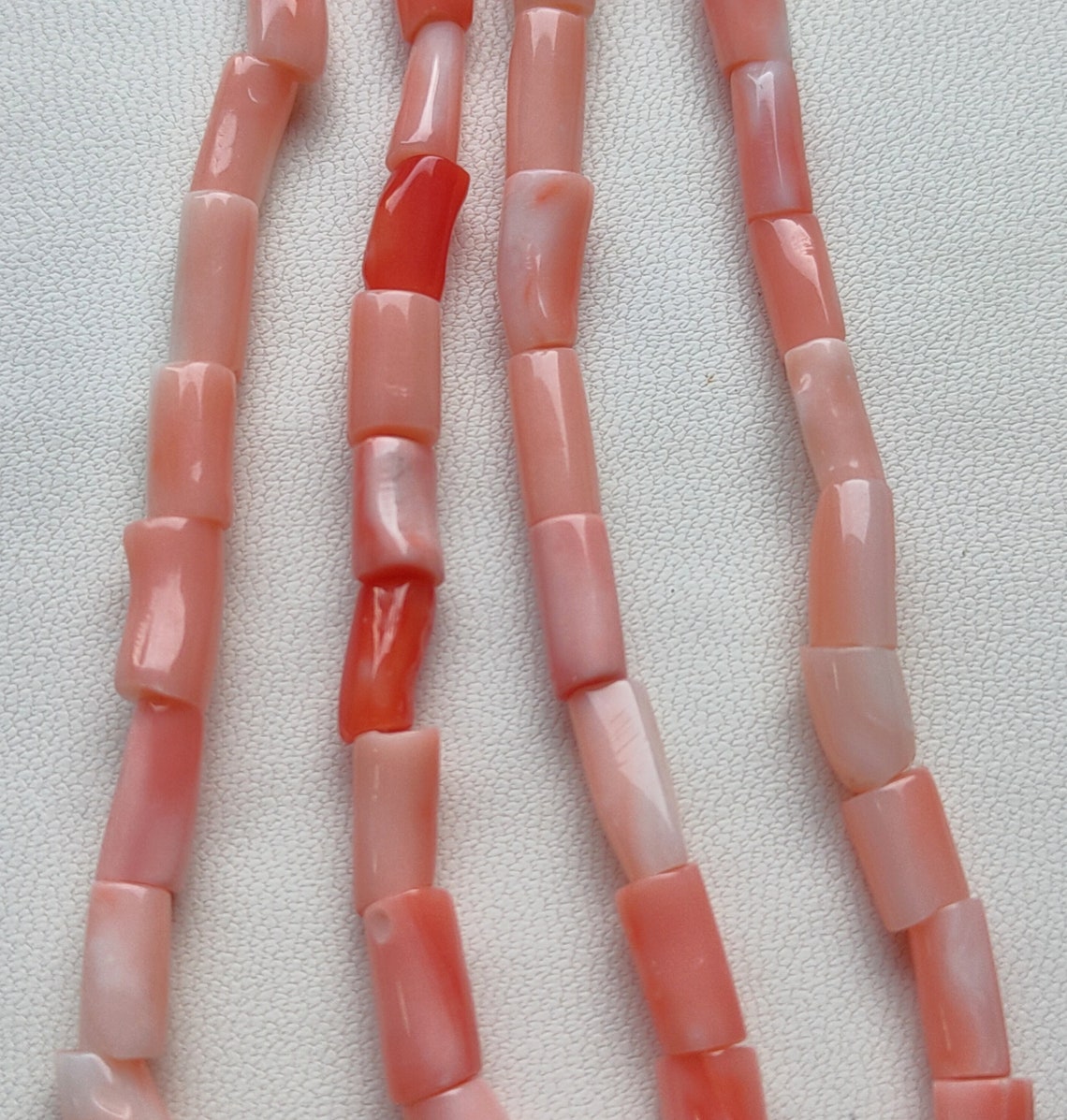 Coral Beads 100 Natural Coral Beads Pink Coral Tube Etsy