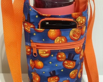 H2O2Go water bottle carrier sling halloween pumpkins