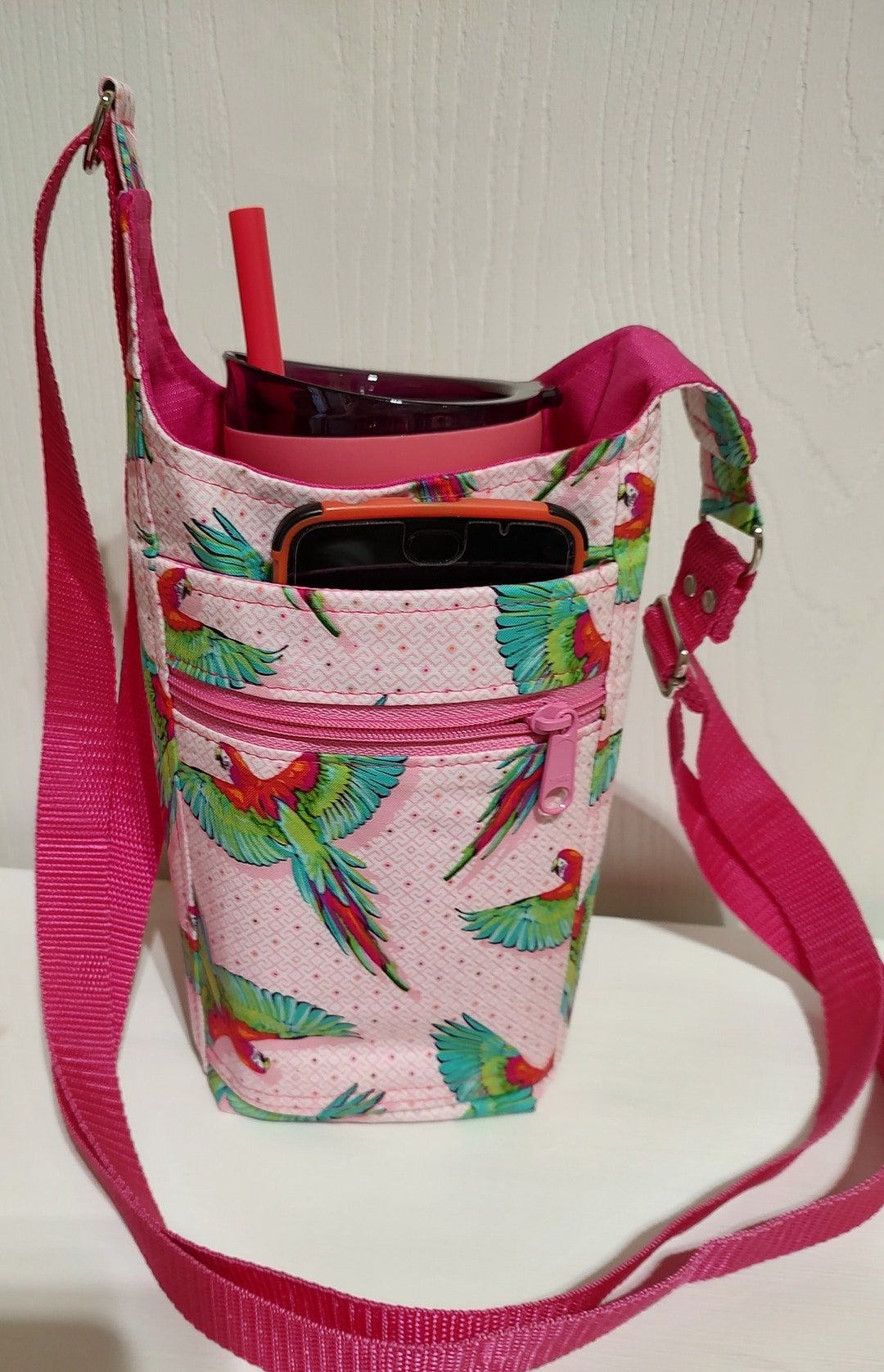 H2o2go Water Bottle Carrier Sling Parrots Etsy