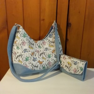 Sholder/crossbody slouchy boho bag musical dancing bears with matching small wallet