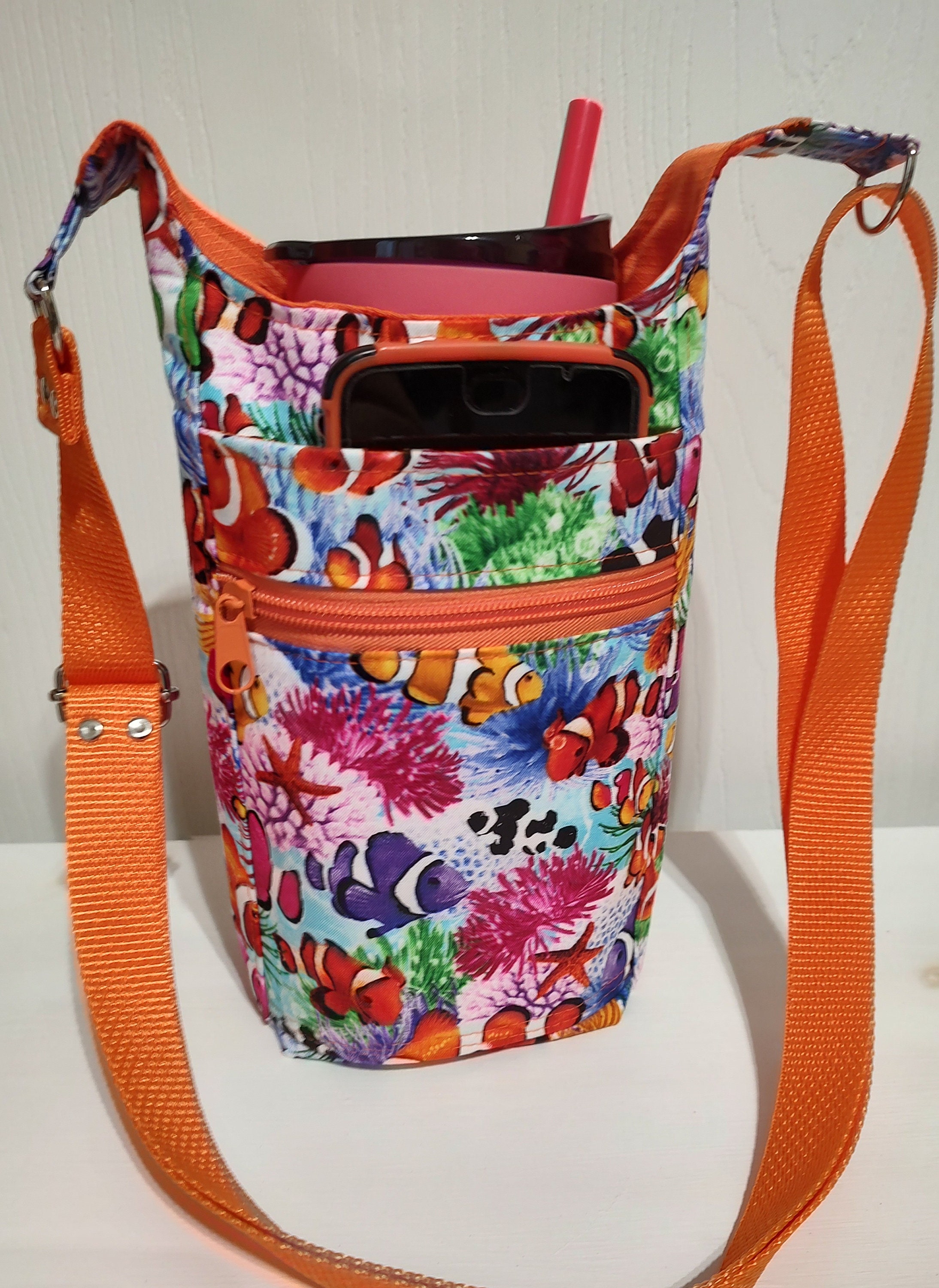 H2O2Go water bottle carrier sling Tropical fish and coral