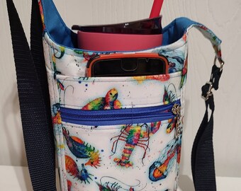 H2O2Go water bottle carrier sling Sea Life  Ocean Life multi colors