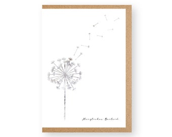 Mourning card with envelope, "Heartfelt Condolences" Condolence Card, Condolence Card, Card of Sympathy, DIN A6