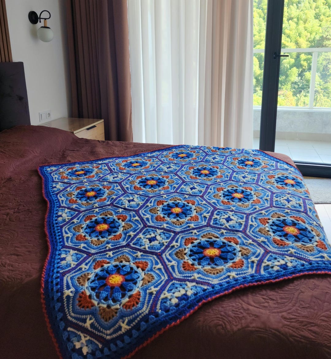 Handmade Mosaic Throw,persian Tiles Blanket - Etsy