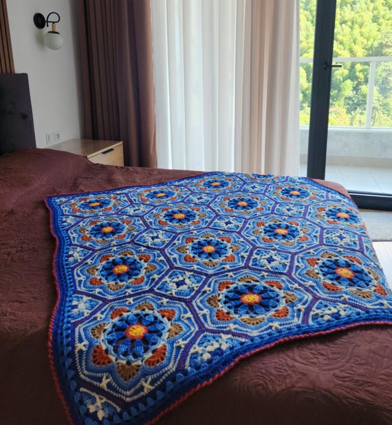 Handmade Mosaic Throw,persian Tiles Blanket - Etsy
