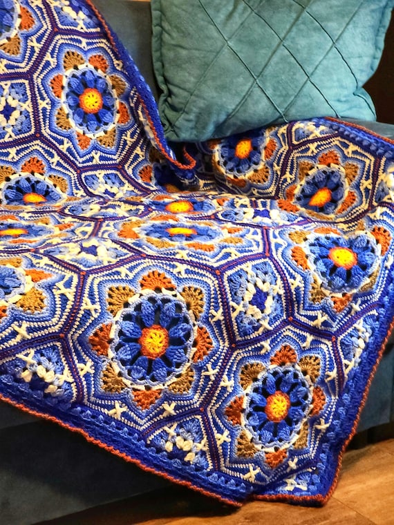 Handmade Mosaic Throw,persian Tiles Blanket - Etsy