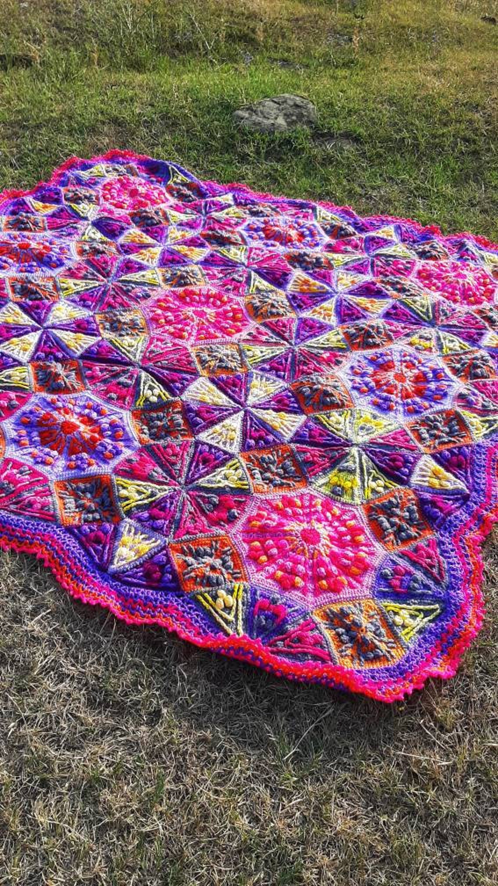 Purple Kaleidoscope crochet blanket Etsy