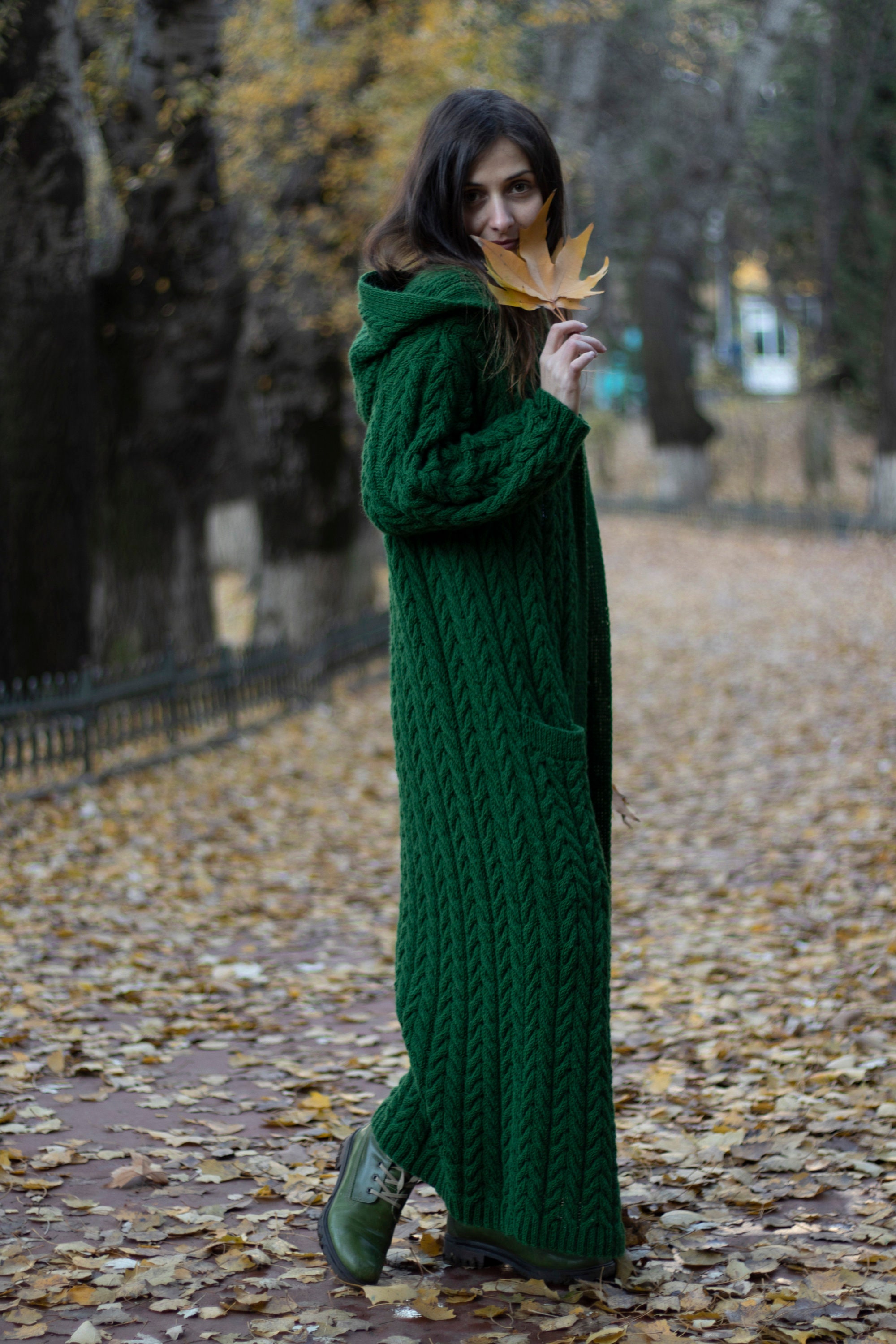 cable knit coat
