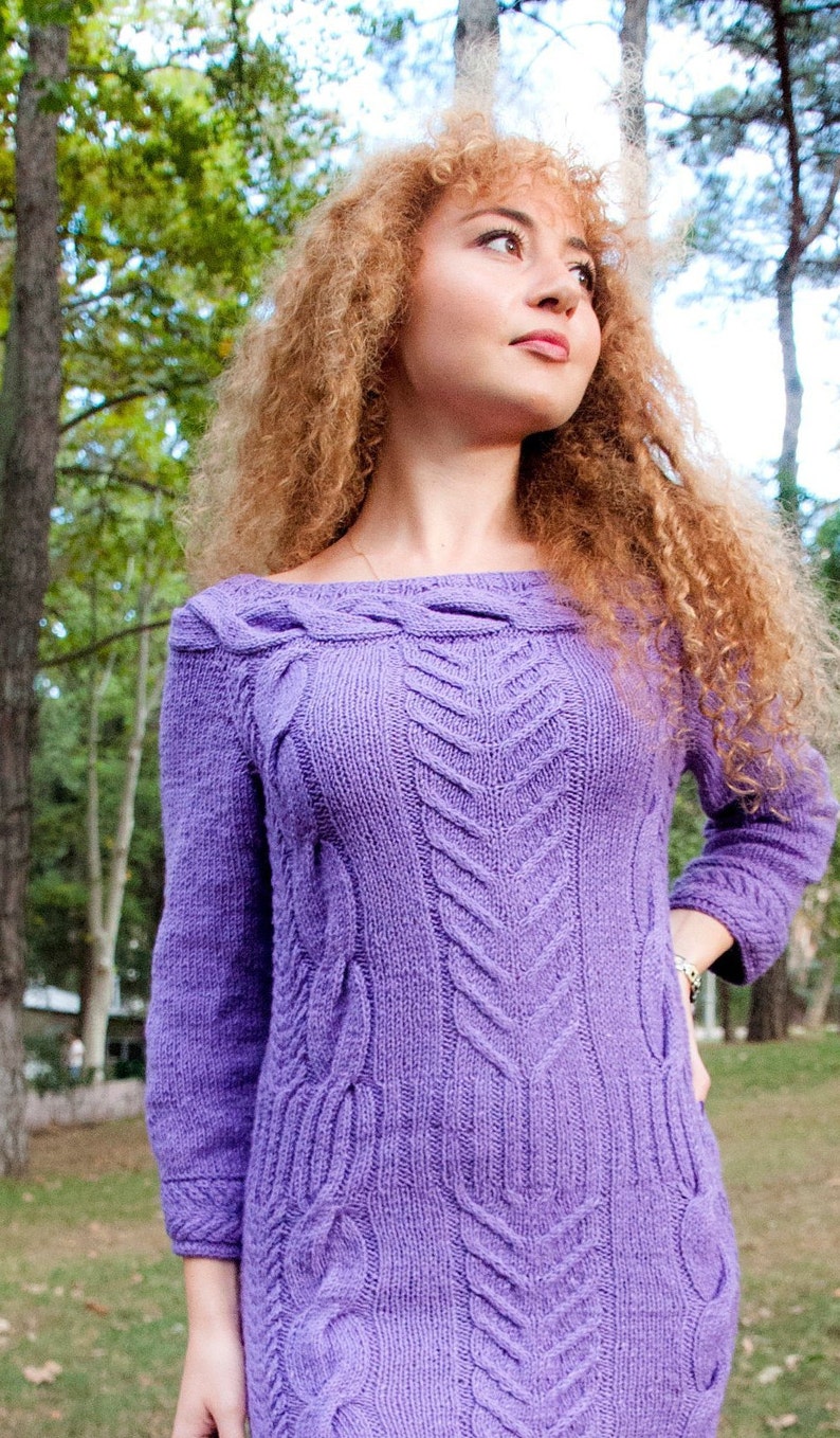light purple sweater dress