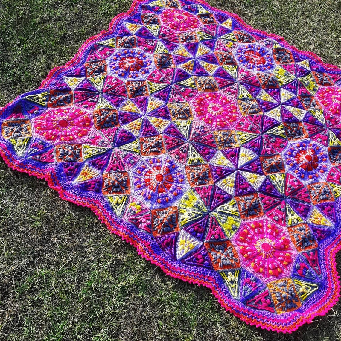 Purple Kaleidoscope crochet blanket Etsy