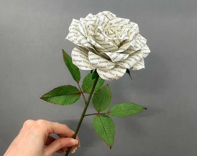 Personalised Paper Rose | Custom Anniversary Gift