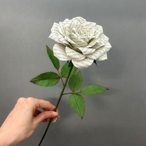 Personalised Paper Rose With Your Message On The Petals | Anniversary Wedding Gift | Gifts for Her | Paper Flower |