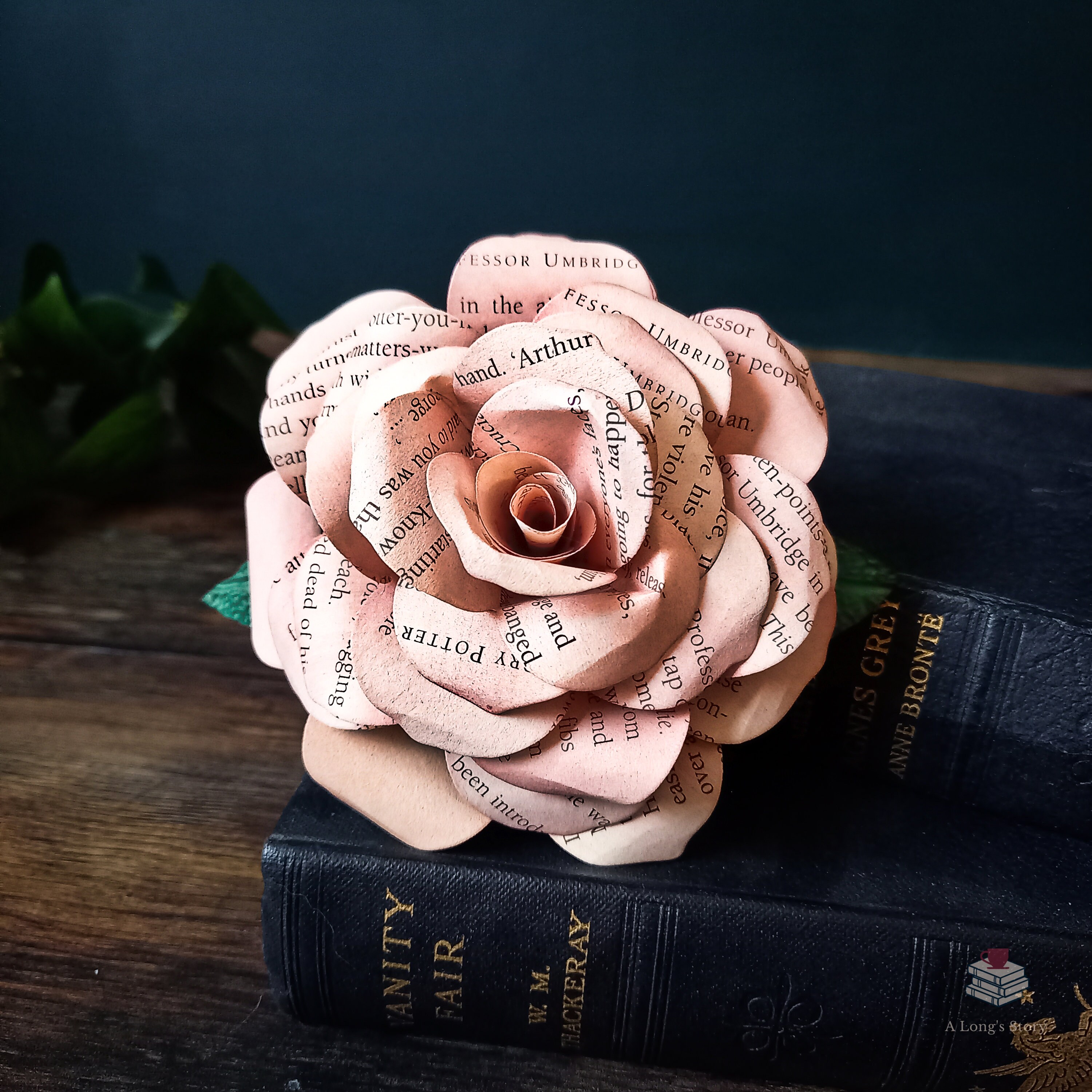 Book Paper Rose Vintage Pink Classic Literature Wedding Etsy