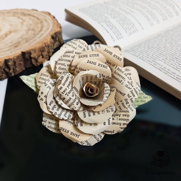 Jane Eyre Book Paper Rose | Classic Literature | Bouquet | Wedding | Gift | Bronte |
