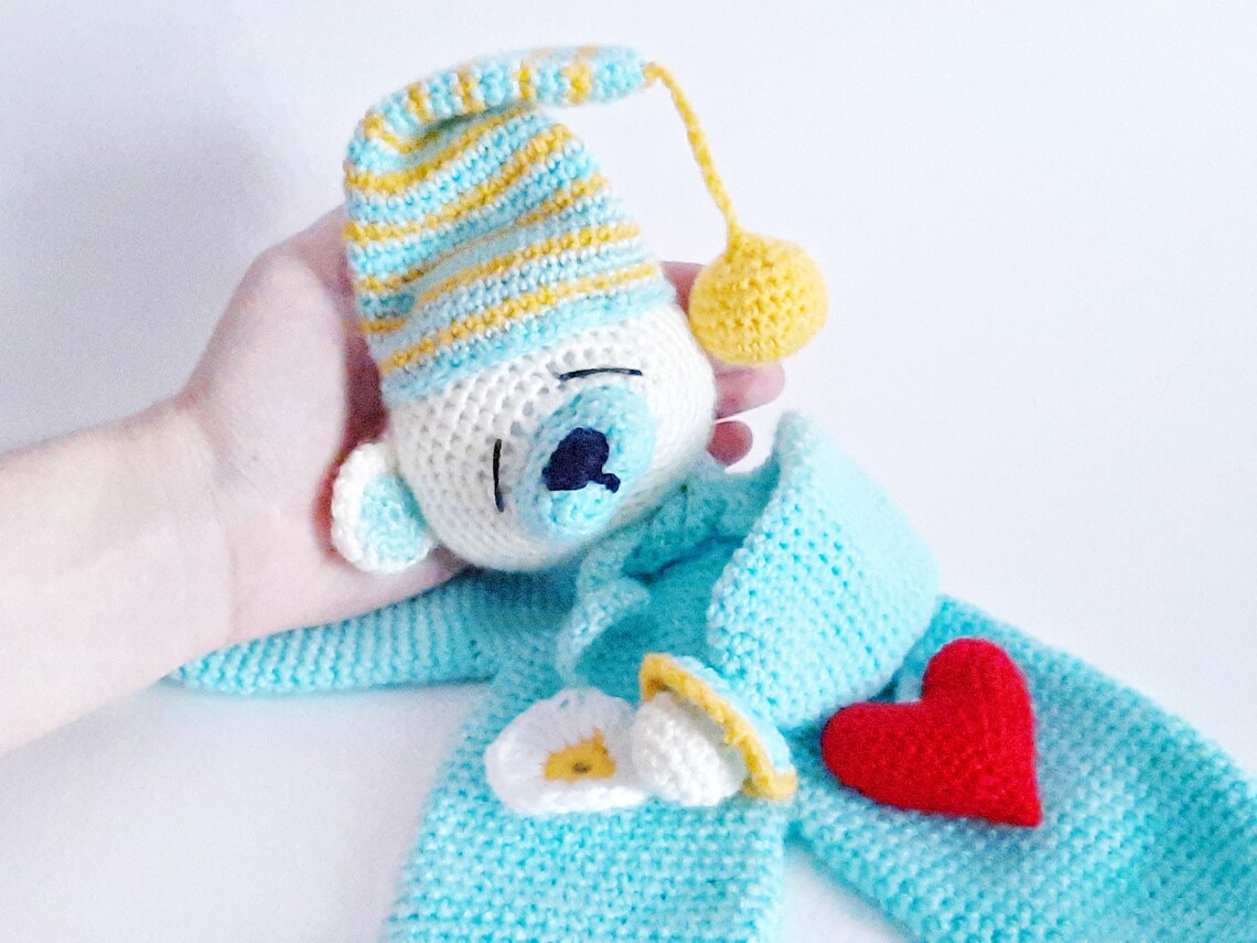 CROCHET PATTERN PDF toy for baby sleeping bear comforter Etsy