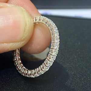 2.0MM Round Cut Moissanite Prong Set Full Eternity Wedding Band Ring, Eternity Diamond Ring White Gold Mothers Day Gift Ring
