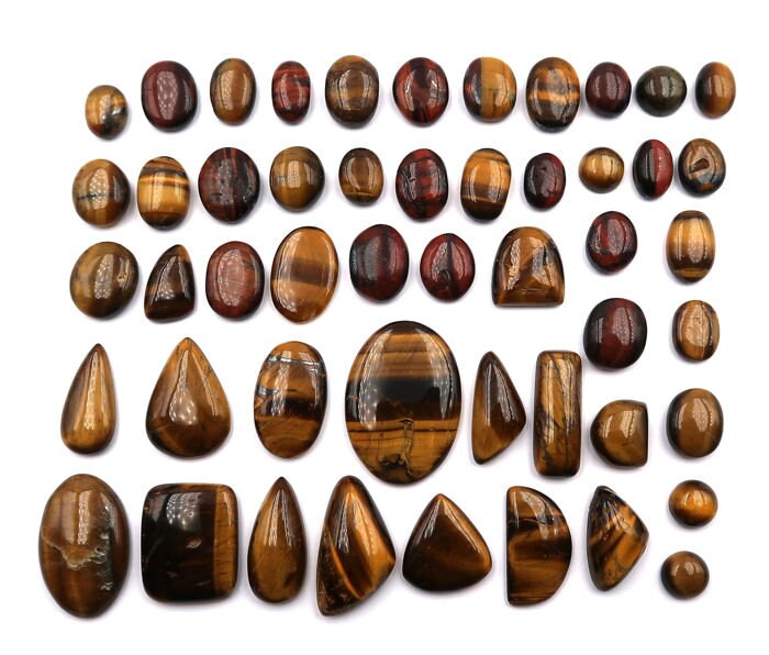 10 Cabochons Œil Du Tigre