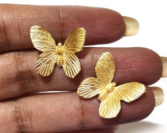 Cute gift options for Secret Santa, Christmas gifting! Butterfly, Fleur-de-lis, Lotus, Peacock Gold plated Stud Earrings free delivery